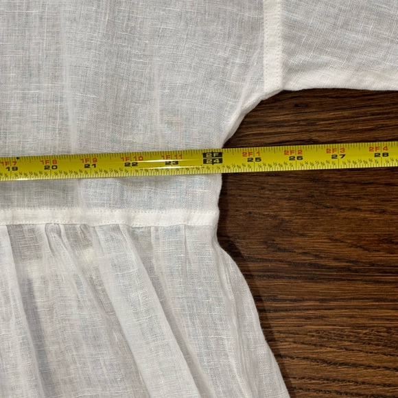 Linenbee XL Sheer White Linen Tunic - Picture 4 of 5